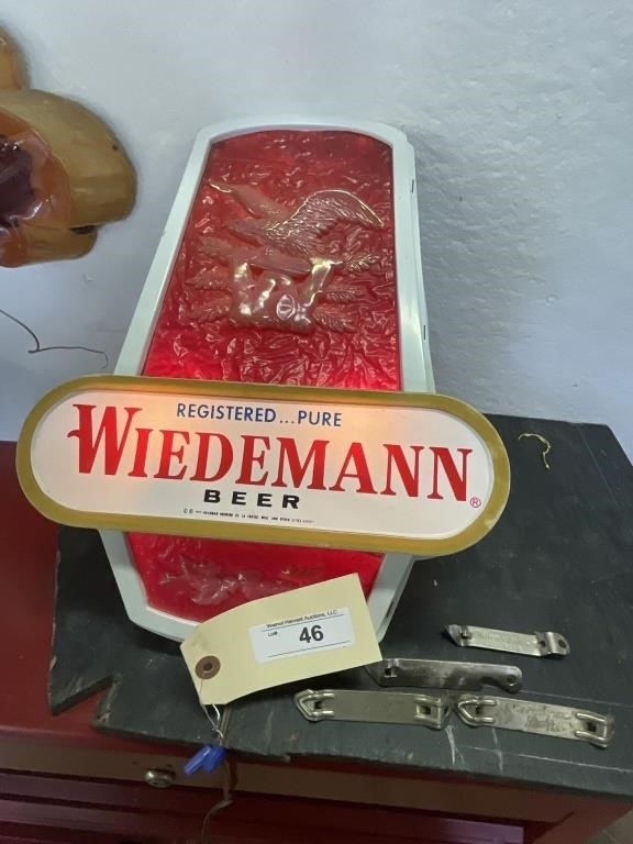 WIEDEMANN BEER SIGN & BOTTLE OPENERS