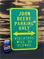 Metal Die Cast John Deere Parking Only Sign