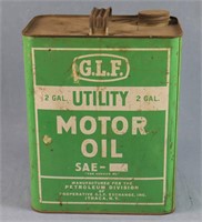 Vintage G.L.F. 2 Gallon Oil Can