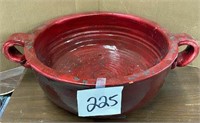 Large Pottery Bowl w Handles