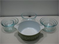 Assorted Glass Bowls & Vtg 2.5qt Pyrex Casserole