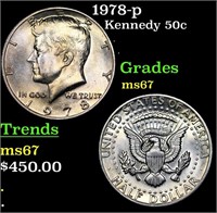 1978-p Kennedy Half Dollar 50c Grades GEM++ Unc