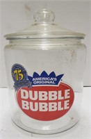 75th anniversary Double Bubble glass jar. About