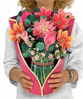 XL floral gift card pop up pinks orange