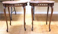 Pair of vintage oval French lamp tables