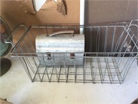 Wire basket, lunch box, bags