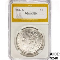 1880-O Morgan Silver Dollar PGA MS60