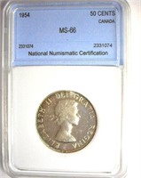 1954 50 Cents NNC MS66 Canada