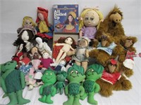 TWO BOX LOTS OF RAG DOLLS & PLUSH :