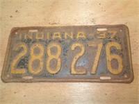 1937 INDIANA LICENSE PLATE