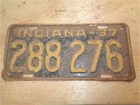 1937 INDIANA LICENSE PLATE