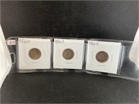 1860, 1863, 1864 Indian cents