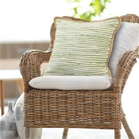 LR Home Sweet Pea Striped Jute Throw Pillow