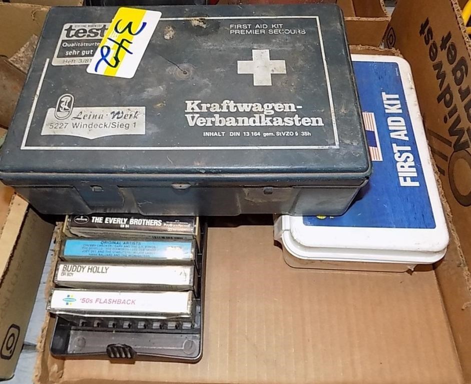 FIRST AID KITS, AND CASSETTE TAPES