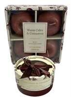 Scented Apple Candles 4Pk/Warm Cider Cinnamon 8Pk