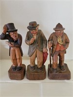 HANDCARVED AND PAINTED WOODEN FIGURES 5"TALL