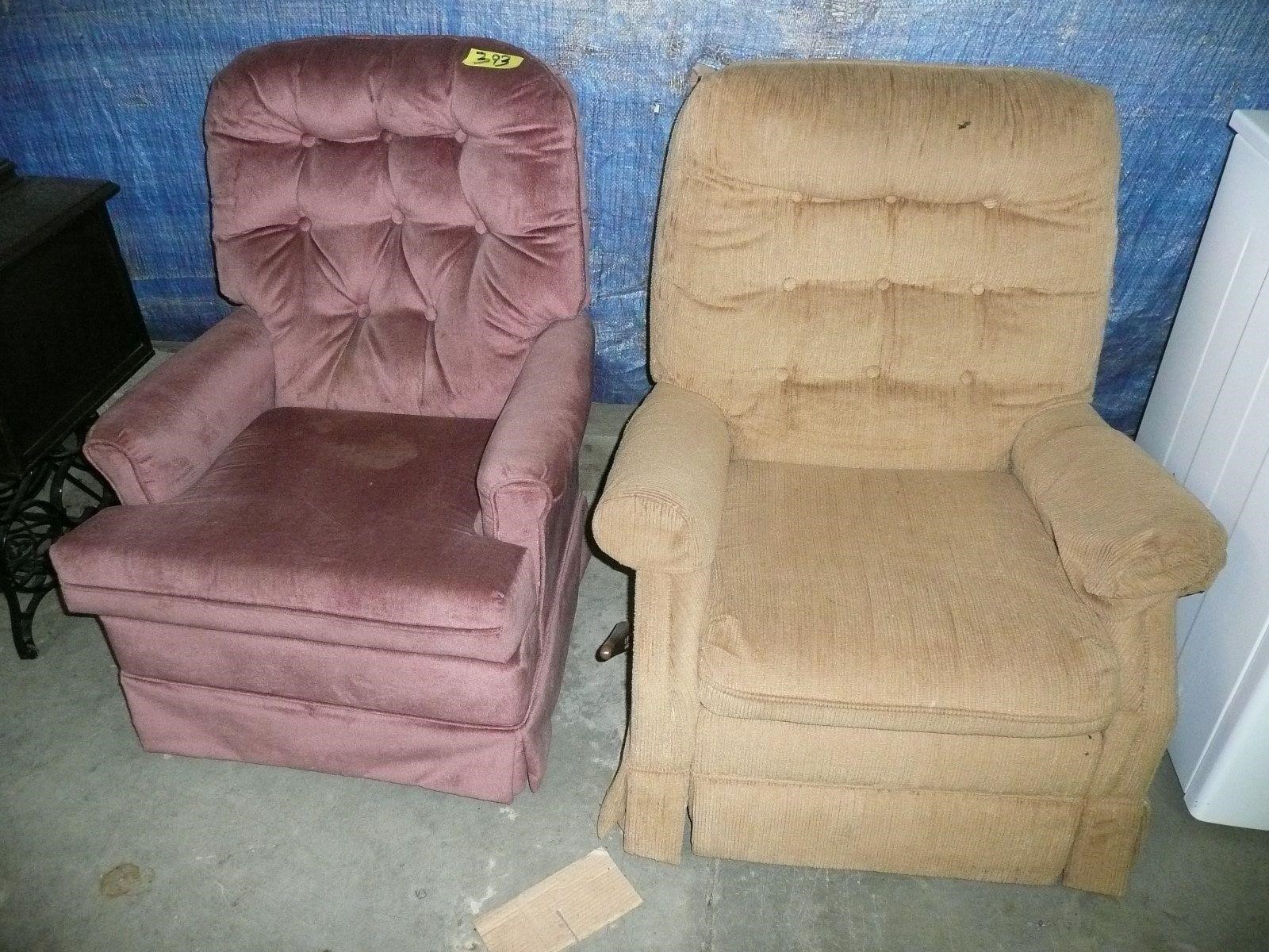 2 Apholsterd Chairs 1 is Recliner