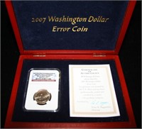 2007 Washington Dollar Error Coin MS64