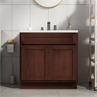 Vanity Art 2-Doors Bath Vanity Cabinet - Brown