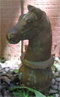 Antique Iron Horse Head Hitching Post Top 13t