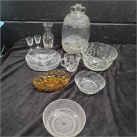 Depression Glass, Clear, Iridescent & Amber - XC