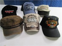 (6) HARLEY Cycle Themed Ball Caps Hats