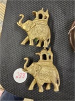 Vintage Brass Elephant Figures