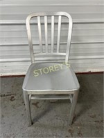 Metal Slat Back Dining Chair - Light