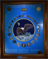 20th CENTURY SET Framed w/ 25 COINS