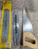 2 Mcculloch Bars And Hand Saw