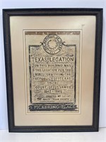 Framed & Double Matted Texas Legation