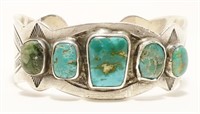 Navajo Turquoise Sterling Silver Cuff 52.9g*