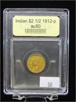 1912 U.S. $2 1/2 INDIAN HEAD GOLD COIN