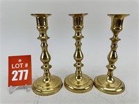 Brass Candle Stick Holders (3)