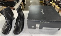 LADIES RANGONI BLACK ANKLE BOOTS 6 1/2