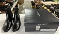 LADIES RANGONI BLACK ANKLE BOOTS 6 1/2