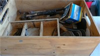Wood Box of Misc. Hardware