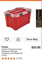 Husky 20Gal Professional Duty Waterproof Container
