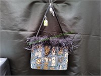 Blue Dogs Purse w/ Feathers