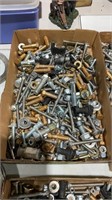 Large bolt, flat washers and nuts