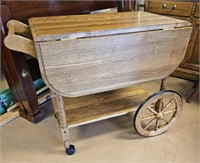 Oak Drop Leaf  Tea Cart