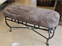 Upholstered Wrought Iron Bench