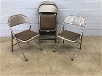 (9) Folding Padded Metal Chairs