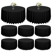 fani 8 Pack Round Polyester Tablecloth   90 Inch