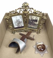 (3pc) Framed Vintage Photos, Stereo Viewer