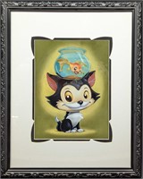 Framed Disney Kristin Tercek Figaro & Cleo Print