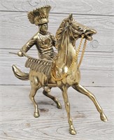 Brass Indian on Horse Statue