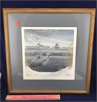 Framed & Signed T. Fowler Thomas Point Winter Art