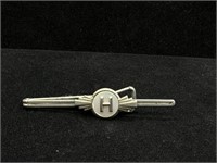 Antique 1930’s Initial Tie Clip Mother of Pearl
