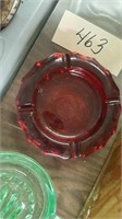 Small Red Fostoria Coin Glass Ashtray